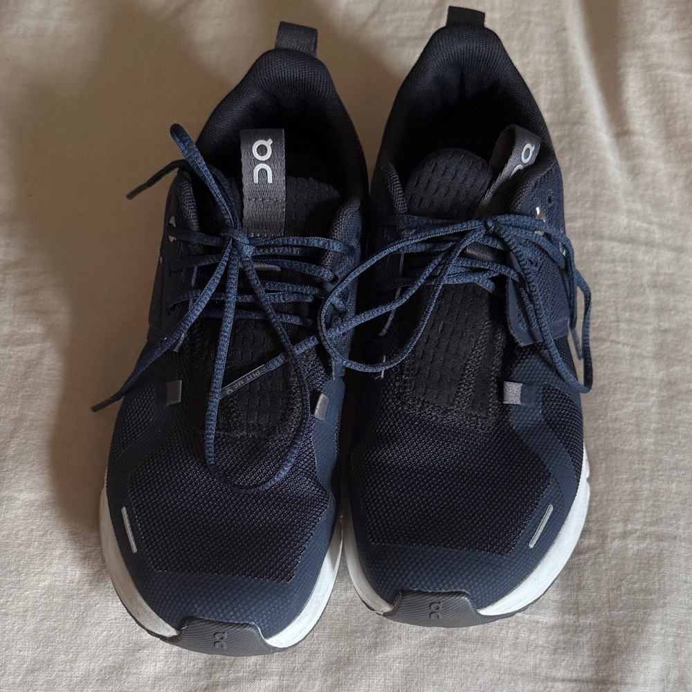 On Running kids  Navy and White Athletic Shoes
